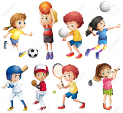Illustrazione Di Molti Bambini Che Fanno Sport Clipart Royalty-free ...