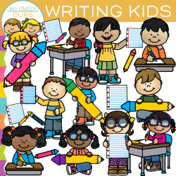 Writing School Kids Clip Art , Images & Illustrations | Whimsy Clips