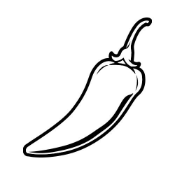 CHILI PEPPER BW Clip Art - Get Started At ThatShirt!
