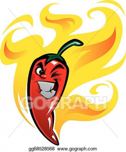 EPS Illustration - Red extremely hot mexican cartoon chilli pepper ...