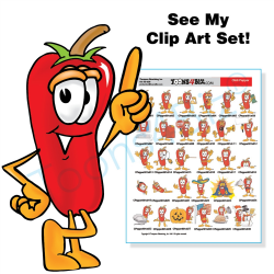 Chili Pepper Mascot Clip Art | Mexican Food Clip Art