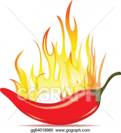 Vector Stock - Hot chilli pepper in fire. Clipart ...