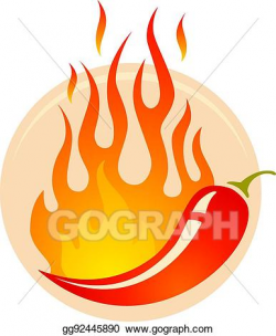 Vector Art - Chili peppers in fire. Clipart Drawing gg92445890 - GoGraph