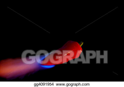 Stock Illustration - Flaming chili. Clipart Drawing gg4091954 - GoGraph
