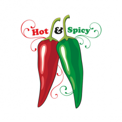 Hot and Spicy Red and green hot chilipeppers digital files eps jpg ...
