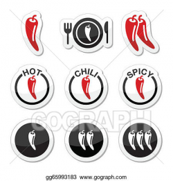 Vector Clipart - Chili peppers, hot and spicy food i. Vector ...