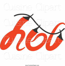 Cuisine Clipart of a Hot Chili Pepper Word Design by elena - #19991