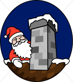 Santa and the Chimney Clipart | Religious Christmas Clipart