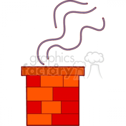 Red Brick chimney Blowing Smoke clipart. Royalty-free clipart # 142968