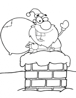 Santa Claus in Chimney coloring page | Free Printable Coloring Pages