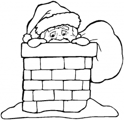 28+ Collection of Santa Chimney Clipart Black And White | High ...