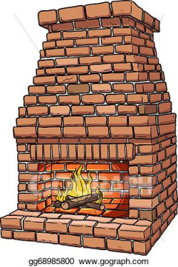 EPS Vector - Brick fire place. Stock Clipart Illustration ...