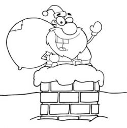 Santa Cartoon Clipart Image - Cartoon Santa Claus Going down the ...