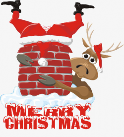 Santa Got Into The Chimney, Red, West, Festival PNG Image and ...