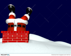 Santa Going Down Chimney 2 Illustration 1443143 - Megapixl