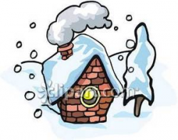 A House In Snow with Smoke From Its Chimney - Royalty Free Clipart ...