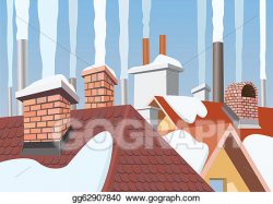 Vector Art - Smoke rising from the chimneys. Clipart Drawing ...