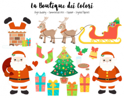 Santa Clipart, Cute Graphics PNG, Santa Claus, santa's sleigh ...