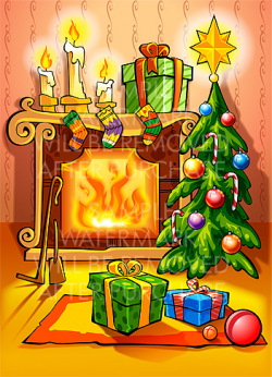 28+ Collection of Christmas Tree And Fireplace Clipart | High ...
