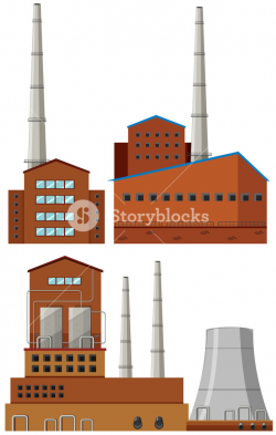 Factory buildings with tall chimneys illustration Royalty-Free Stock ...