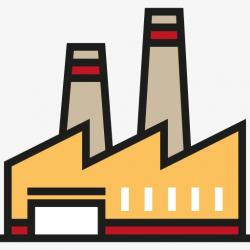 A Plant, Factory Building, Chimney, Cartoon PNG Image and Clipart ...