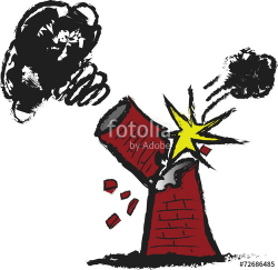 doodle ecology concept broken factory chimney