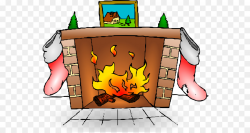 Santa Claus Fireplace mantel Christmas Clip art - Chimney Flames ...