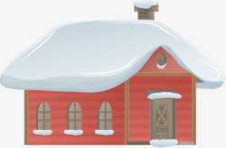 Simple Red House, Simple House, Snow, Brown Chimney PNG Image and ...