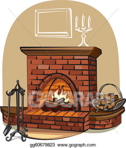Vector Art - Fireplace . Clipart Drawing gg60679823 - GoGraph