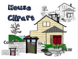 House Clip Art - garden, path, roof, chimney, window, door, path ...