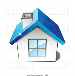 Avenue Clipart of a Little White Home with a Big Window, Chimney and ...