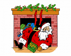 Fireplace Chimney Clipart - Santa In A Chimney Clipart Free ...