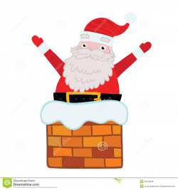 Santa Stuck In Chimney Clipart