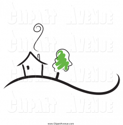 Avenue Clipart of a Home with Smoke Rising from the Chimney and a ...