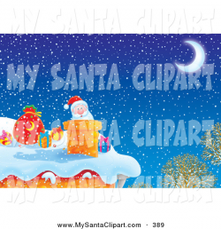 Christmas Clip Art of an Elderly Father Christmas Peeking out of a ...