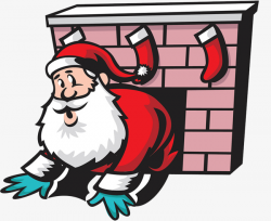 Santa Claus Illustration, Chimney, Gift Giving, Christmas Stockings ...