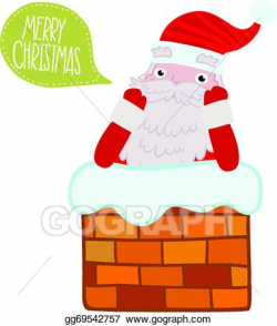 Vector Art - Santa claus stuck in the chimney. Clipart Drawing ...