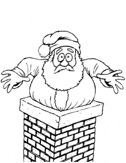 Santa Stuck in the Chimney coloring page | Free Printable Coloring Pages