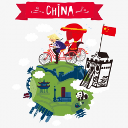 Travel Elements, China, Tourism, Great Wall PNG and Vector for Free ...