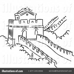Great Wall Of China Pencil Drawing Wall Clipart China - Pencil And ...