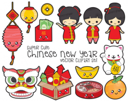 Premium Vector Clipart Kawaii Chinese New Year Clipart Big