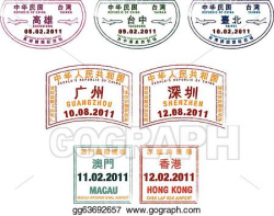 Vector Art - Passport stamps. EPS clipart gg63692657 - GoGraph