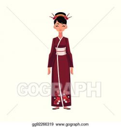 Clip Art Vector - Chinese woman in traditional national costume ...