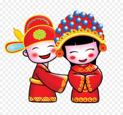 China Wedding invitation Chinese marriage Clip art - Cartoon hand ...