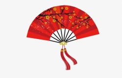 Chinese Fan Sub, Chinese Style, Red Fan, Plum Fan PNG Image and ...