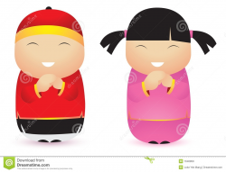 Chinese clipart happy - Pencil and in color chinese clipart happy