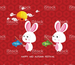 Rabbit clipart mid autumn festival - Pencil and in color rabbit ...