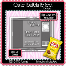 Mini Chip Bag Template Instant Download PSD and PNG Formats