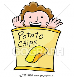 Vector Art - Potato chip kid. Clipart Drawing gg72313720 - GoGraph