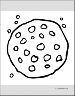 Clip Art: Chocolate Chip Cookie (coloring page) I abcteach.com ...